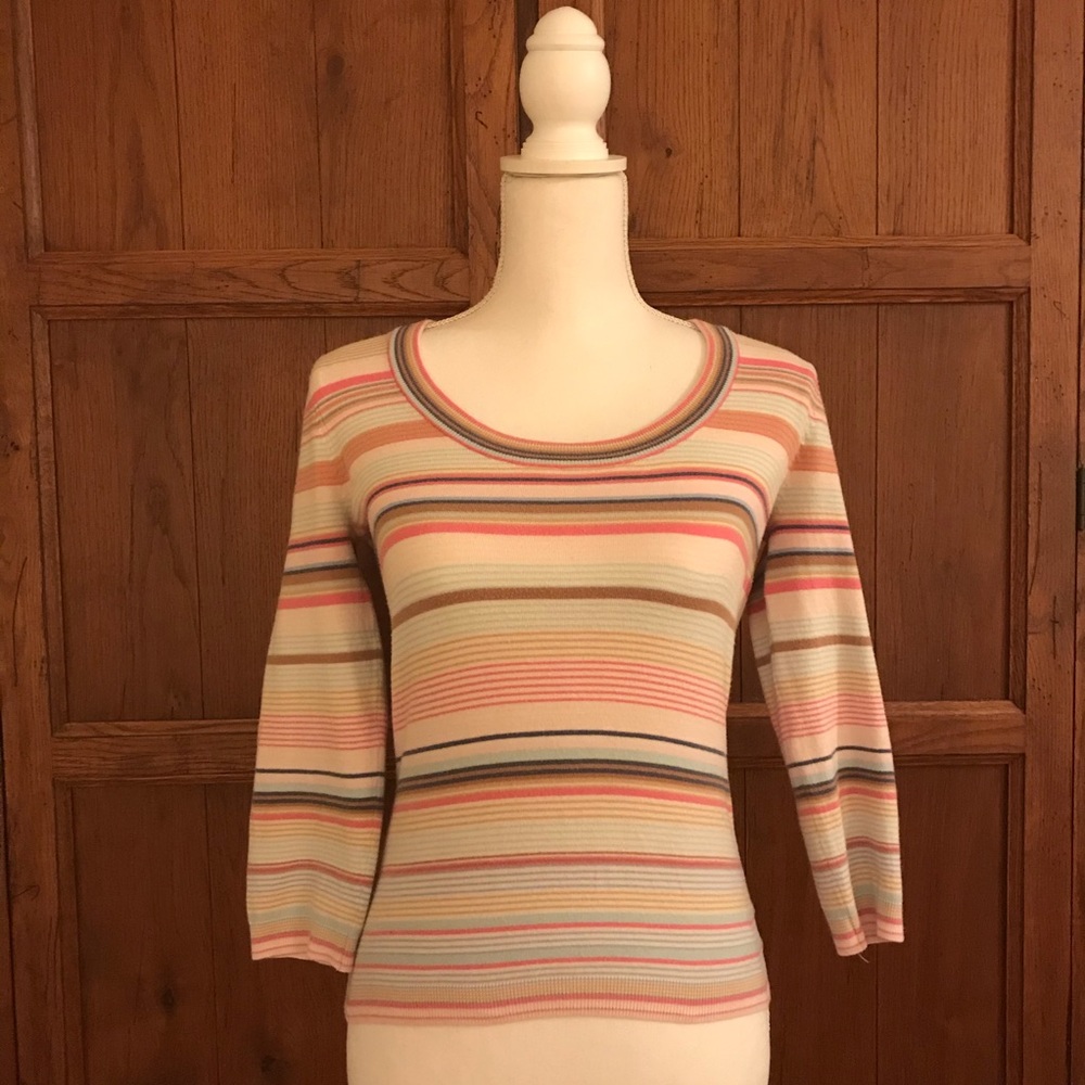 Old Navy stretch 3/4 sleeve striped sweater